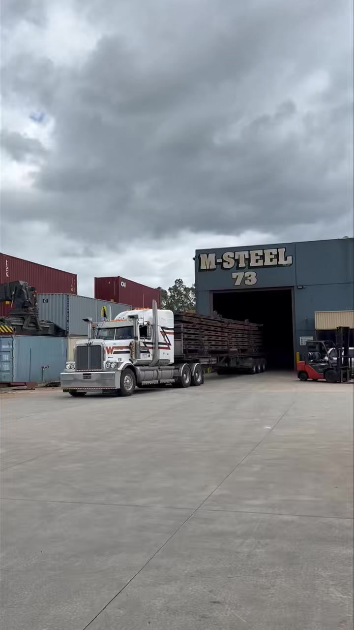 M-Steel Dandenong South, 73 Remington Drive factory exterior with steel truck
